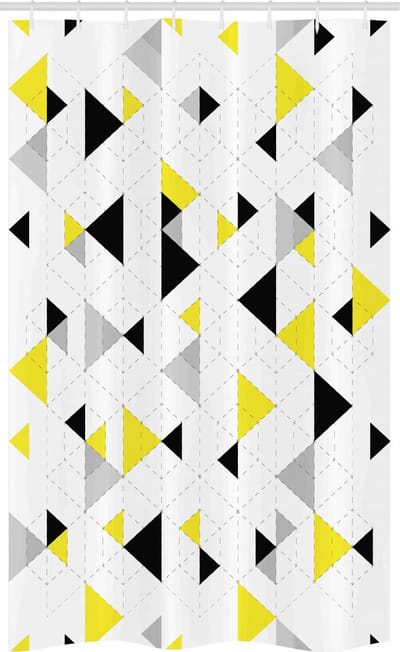 ABAKUHAUS Geometrisch douchegordijn – 120x180 cm – Geel-zwart – stof