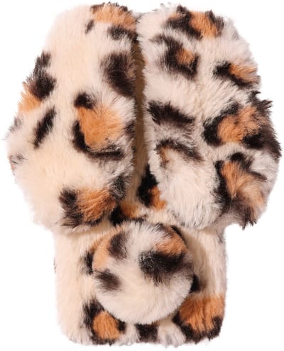 Casies Bunny telefoonhoesje - Geschikt voor Samsung Galaxy A15 - Panterprint wit - konijnen hoesje soft case - Pluche / Fluffy