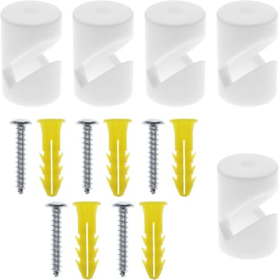 5-delige set draadfixatieclips voor kroonluchters en hanglampen, geschikt voor 6,5 mm draad met witte afwerking