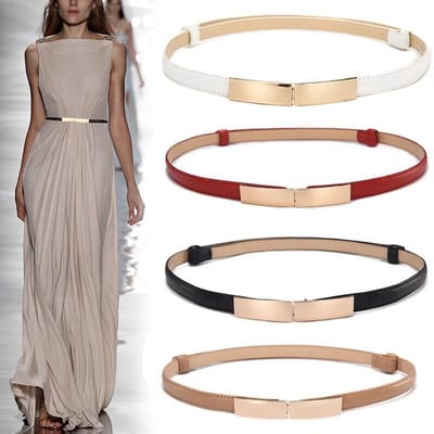 Jurkriem zwart - Riem voor jurk - Tailleriem - Luxe Tailleriem - Ceintuur - Goud Kleurig - Riem voor Om De Taille/Middel - Omslag Riem - Dames Jurk Accessoire - Damesriem