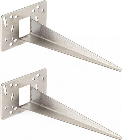 Novatool 2 x grondpen 10 x 6 x 18 cm roestvrij staal professionele tuinpennen grondpen voor lampen tuinaccessoires voetstukzuilen grondanker voor lampen grondhuls grondnagel grondpen