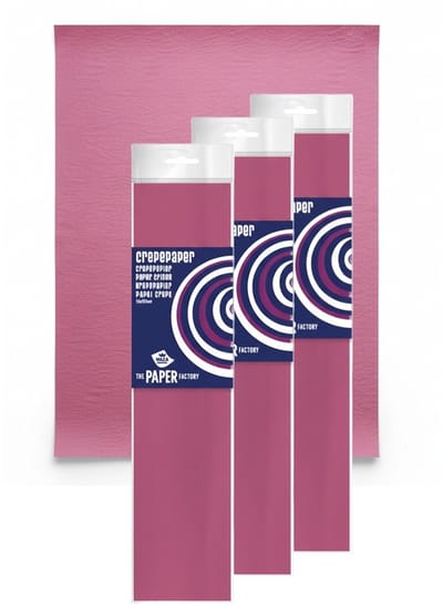 Crepe papier platte vellen - 3x - cyclaam - 250 x 50 cm - Knutselen met papier - Knutselspullen