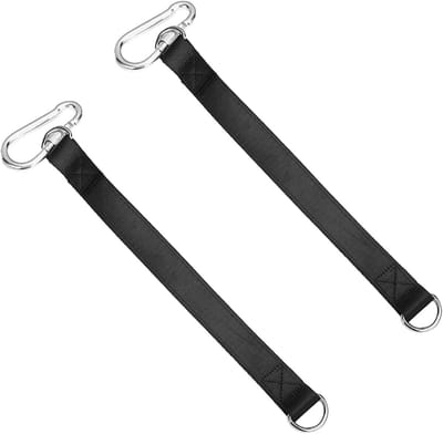Stevige Hangmat Bevestiging voor 2 Groepen, Dubbel Laag Polyester Boomriemen met D-Ringen en Karabijnhaken voor Veilig Ophangen van Schommels, Fitnessapparatuur en Buitenactiviteiten