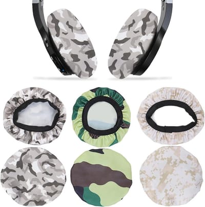 Hoofdtelefoon-oorkussens - Set van 6 - Wasbaar en stretchbaar - Camouflage patroon - Voor gaming en fitness - Zweetbestendig