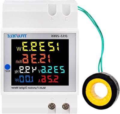 Energiemeter Tester - Stroommeter Monitor - Elektriciteitsverbruik Meten - Kleurrijk LCD HD-display - AC 40-300V 100A - Zwart
