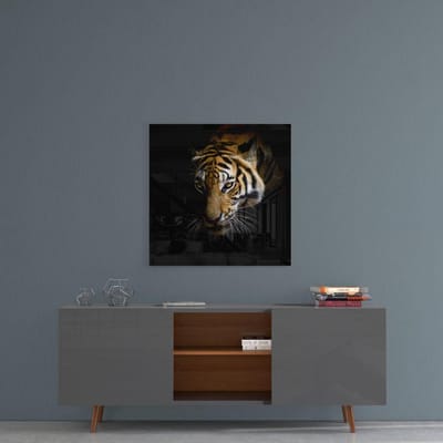 Tijger Glas Schilderij  40 x 40 CM