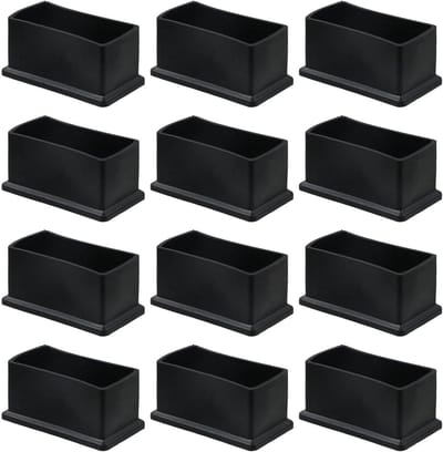 Meubelvoeten Covers - Stoelpoten Beschermers - Vloer Beschermen - Dubbele Dikte - 12 Stuks - Zwart