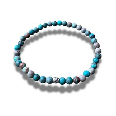 Armband - natuursteen - Americana Turquoise - turkoois - 4 mm 18,5cm