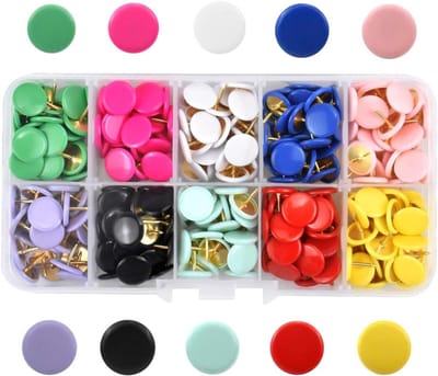 Decoratieve Duimnagels - 300 Stuks Metalen Kleurige Spijkers voor Meubelbekleding, Kantoor en Creatieve Projecten, 10 Kleuren, Kopdiameter 10mm