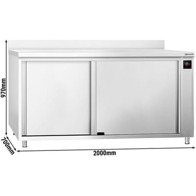 GGM Gastro Wärmeschrank PREMIUM - 2000x700mm - mit Aufkantung & Schiebetüren - Digital