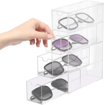 Allecto Plus - Opbergdoos voor brillen met 4 laden - Acryl - voor Zonnebrillen en Meer