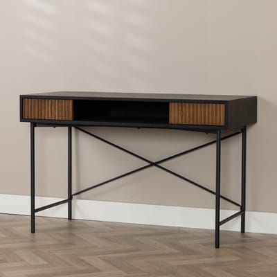Bronx71® Bureau Maury zwart/rustiek eiken 120x55x77 cm