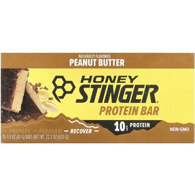 Honey Stinger, barre protéinée, beurre de cacahuète, 15 barres, 42 g (1,5 once) chaque