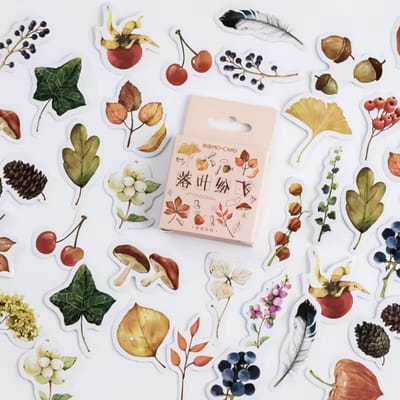 Herfststickers - Kleine herfst stickers - Mni stickers met herfst thema - 46 Stuks - Bullet Journal Stickers - Planner Agenda - Botanisch - Scrapbook - CHPN