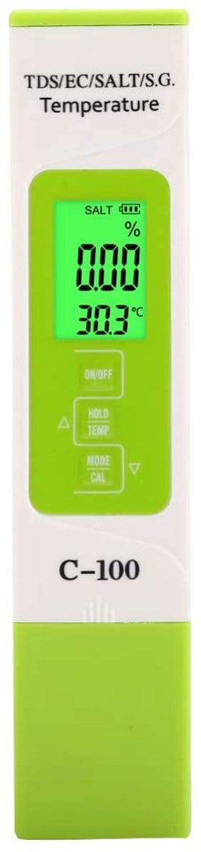 TDS EC 5-in-1 zwembadwateranalysator met LCD-display, digitale waterkwaliteitsmeter voor zoutgehalte en temperatuur, ideaal voor zwembadonderhoud