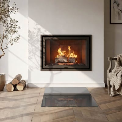 Coloray Vloerplaat Houtkachel - Vloerplaat Openhaard - 60 cm x 60 cm - Houtkachel Accessoires - Grijs Vloerplaat Kachel - Onderplaat - Plaat voor Onder Houtkachel - Open Haard Accessoires - Onderplaat Voor Houtkachel