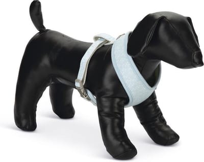 Beeztees puppyharnas 36-52 cm x 16 mm HARNO blue- verstelbaar , zacht, wasbaar met klitband aan hals