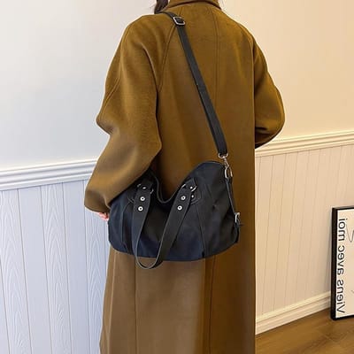 Dames Suède Shopper Tas Groot met Lange Schouderband voor Werk, Reizen, Winkelen en Dagelijks Gebruik