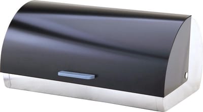 Michelino Zwarte Broodtrommel RVS – Brooddoos Metaal – Grote Broodbox – Broodbewaarbox – Brood Bewaren – 38,5 x 28 x 18,5 cm