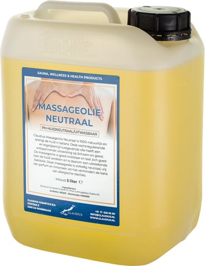 Massageolie Neutraal 5 Liter - 100% natuurlijk - biologisch en koud geperst