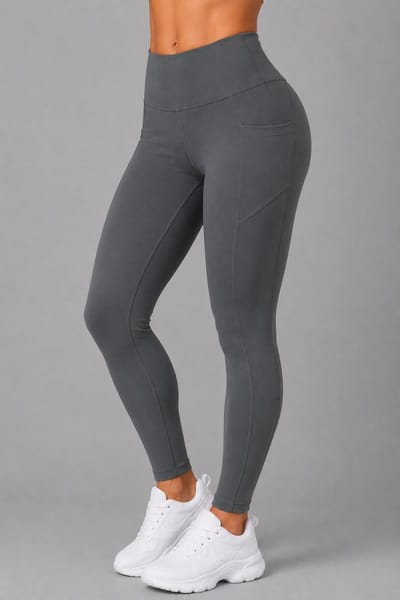 SparkNine Softflex zachte legging met zakken - dames sportlegging - comfy legging - S - grijs - hoge taille - elastisch - zacht materiaal - comfortabel