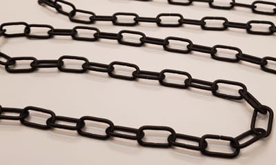 Sierketting lang, 2,2mm, staal zwart (per meter)