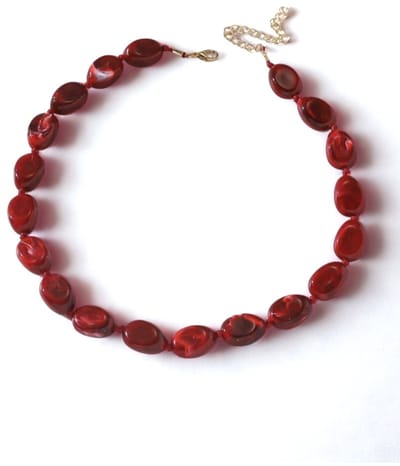Ketting - colour stone necklace - statement ketting met rode kralen - ketting - statement ketting - ketting met kralen - ketting - ketting gekleurde kralen - meerkleurige ketting - bubble grote kralen ketting - statement ketting