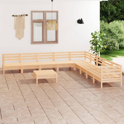 vidaXL - 10-delige - Loungeset - massief - grenenhout