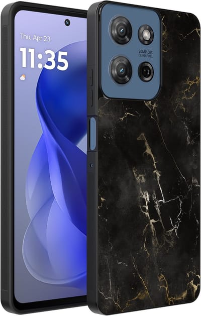 Smartphonica Telefoonhoesje Geschikt voor Motorola Moto G Power 2025 / G Play 2025 met marmer opdruk - TPU backcover case black marble design - Zwart geschikt voor Motorola Moto G Play 2025;Motorola Moto G Power 2025