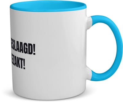 Akyol - geslaagd gezakt koffiemok - theemok - blauw - Geslaagd - cadeau geslaagd - cadeau - cadeau voor eindexamen - 350 ML inhoud