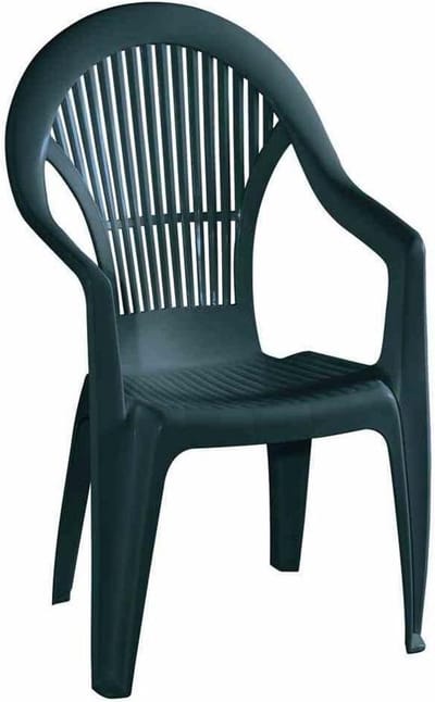 Stapelbare stoel - Hoge rug - Buiten zitten - Gemaakt in Italië - 58 x 56 x 94 cm - Groen