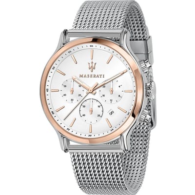 Maserati Epoca Zilverkleurig Metaal Heren Quartz Chronograaf met Datum R8873618009 zilver