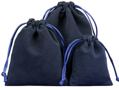 SPHProducts - fluwelen zakjes - sieradenzakjes - trekkoord - marineblauw - geschenkzakjes - perfect voor verjaardag en feest