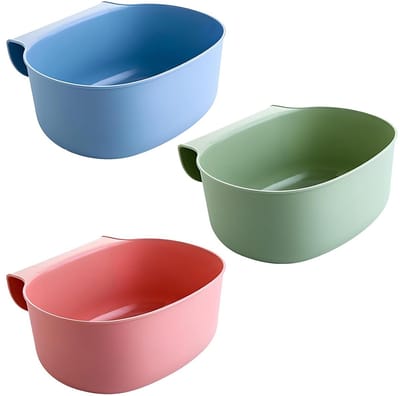 Luiertafel-organizer set van 3 met opbergmogelijkheden voor luiers, afvalbak en schuifladen in groen, blauw en roze voor badkamer en kantoorgebruik