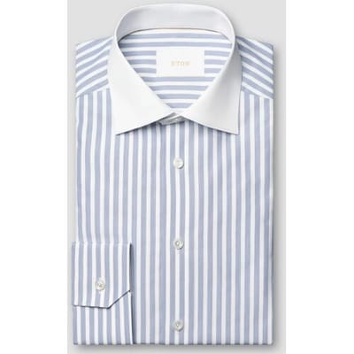 Eton Overhemd Multi Micro Stripes Luxury Organic Supima Cotton 120 Twill Blauw / male