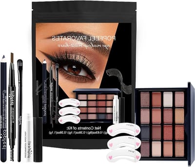 Complete Make-up Set voor Vrouwen, Reisformaat, met Oogschaduwpalet, Mascara, Oogpotlood en Make-upkwasten voor een Perfecte Look