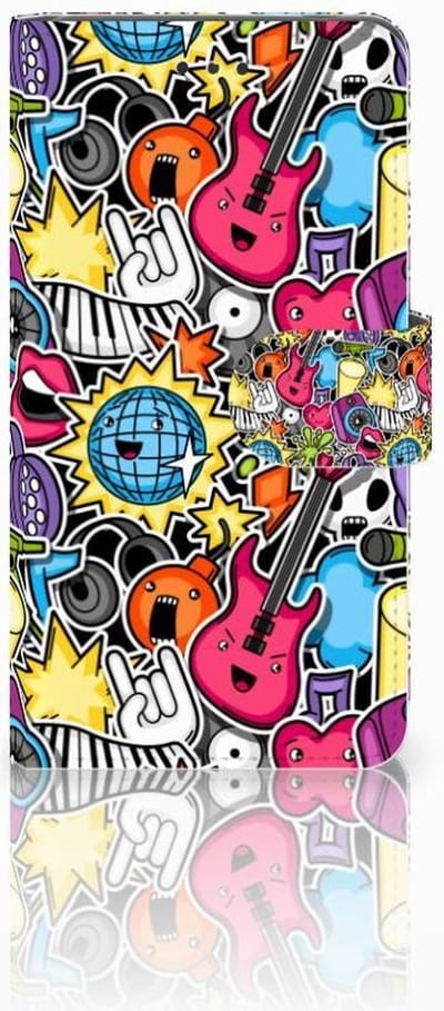 Nokia 7 Wallet Case met Pasjes Punk Rock