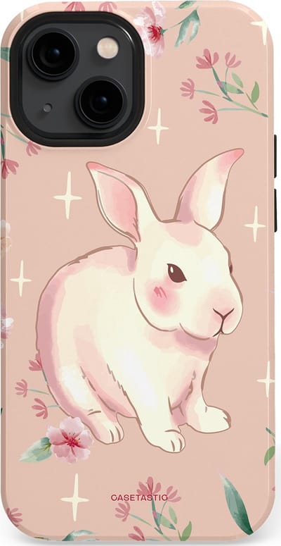 Casetastic Hoesje Geschikt voor Apple iPhone 13 Mini Magsafe - Stijlvolle Beschermende Duo-layer Case - Schattig konijntje