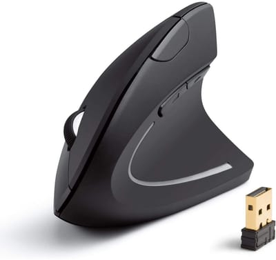 GELLDG 2.4G draadloze muis - Verticale ergonomische draadloze muis - Geschikt voor Windows en Mac OS, USB-interface - 1200 DPI - 6 knoppen