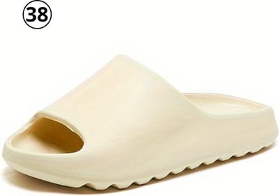 Livano Comfortabele Slippers - Badslippers - Teenslippers - Anti-Slip Slides - Flip Flops - Stevig Voetbed - Khaki - Maat 38