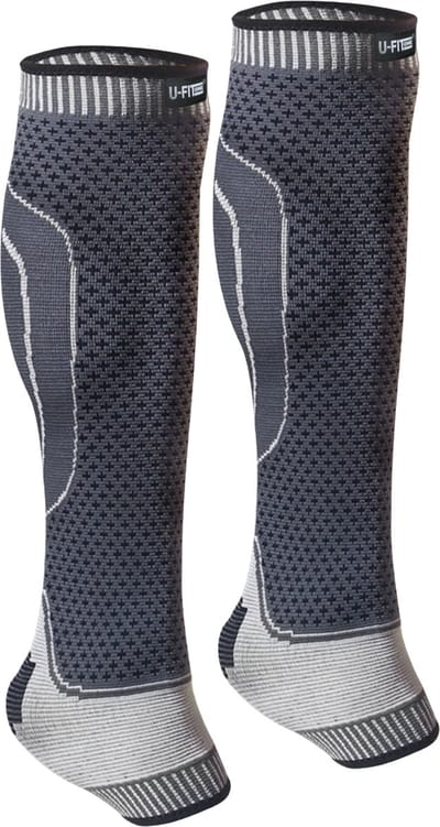U Fit One 2 Stuks Kuit Enkel Compressie Brace - Been Verband - Steunkous - Sport Ondersteuning - Grijs - Maat S