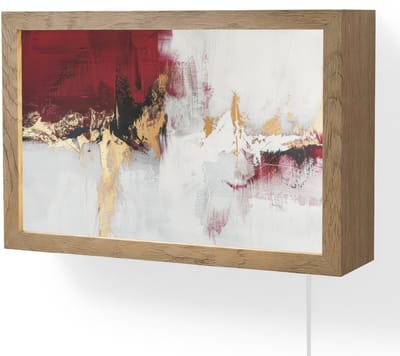 Wandlamp 30x20 cm - Oplaadbaar - Rood - Marmer - Abstract - Goud - Modern - Wandlampen binnen woonkamer - Slaapkamer lamp met kabel - Decoratieve nachtlamp - Vloerlamp snoer