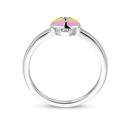 Gerhodineerd Zilver Ring Lieveheersbeestje Met Zirkonia 1337770