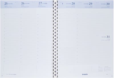 Brepols bureau agenda vulling 2026 - TIMING [0.137] - VULLING - 1 week op 2 pagina's - Weekoverzicht - Gespiraleerd - Navulling - 17.1 x 22 cm