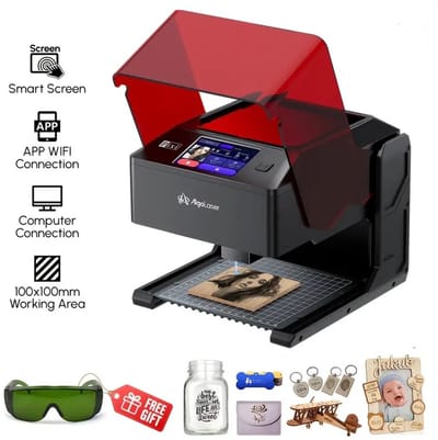 Fubzz Lasergraveermachine - Mini Laser Cutter - 3W Diodelaser Met Touchscreen - Volledig Gesloten Veilig Ontwerp - Plug & Play Smart App Bediening