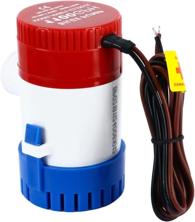 Bilgepomp Vloeistofpomp - Waterpomp Boten - Water Verwijderen - Anti-luchtlock Bescherming - 1100 GPH - Rood