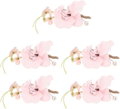 Bruidsboutonnières Set - Kunstbloemen Spelden - Feestelijke Decoratie - Herbruikbaar Design - 5 Stuks - Gemengd