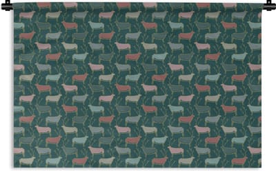 Wandkleed - Wanddoek - Patronen - Hert - Groen - 180x120 cm - Wandtapijt