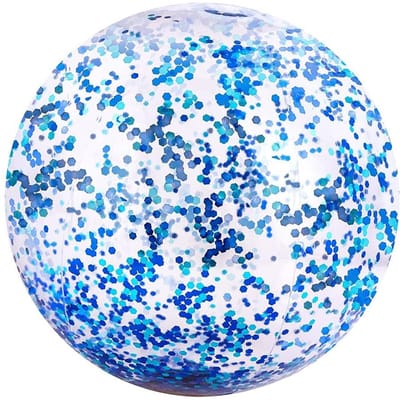 40cm Opblaasbare Glitter Strandbal Zomer Water Pailletten Speelgoed voor Zwembad Betrek ideaal Kinderen Volwassenen Kenmerkend Feest Speelgoed blauw