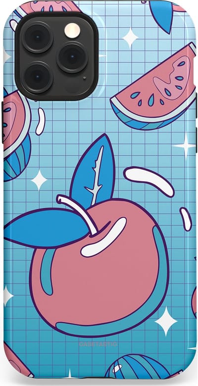 Casetastic Hoesje Geschikt voor Apple iPhone 12/12 Pro Magsafe - Stijlvolle Beschermende Duo-layer Case - Fruitige appel ruitjes